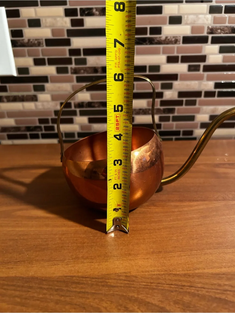 Vintage Coppercraft Copper Finish Watering Can Planter with Brass Handle